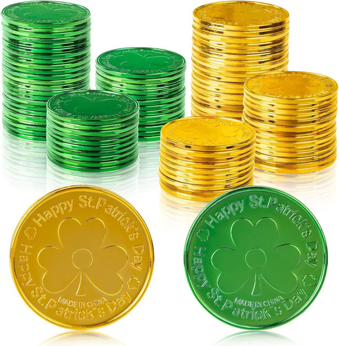 50 Monedas De Oro Con Forma De Trébol, Monedas De La Suerte
