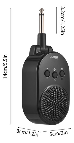 Bocina Portátil Enchufable Bt 5w Para Guitarra Eléctrica