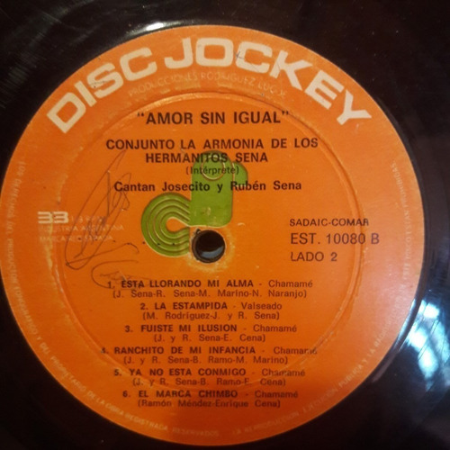 Sin Tapa Disco Hermanitos Sena Amor Sin Igual F0