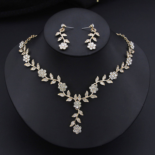 Conjunto De Joyas Para Mujer Collar Y Aretes Set Coctel Boda