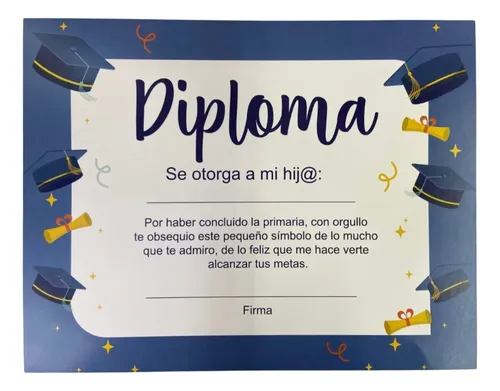 Diplomas Personalizados Para Graduación De Primaria Hijos Sobrinos ...