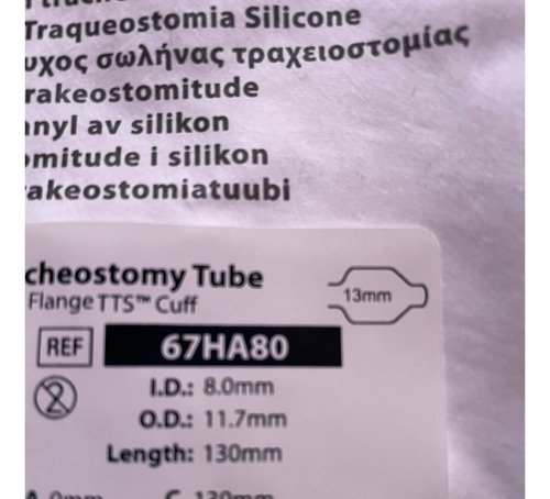 Cánula Traqueostomía Bivona 7.0 , 8.0