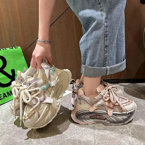 Zapatos Con Plataforma Zapatillas De Fondo Grueso Que Combin
