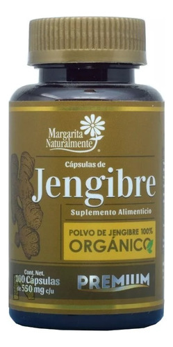 Jengibre Organico Margarita Naturalmente 100cap Antioxidante