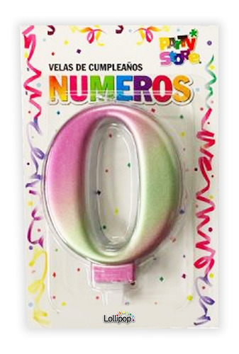 Imagen 1 de 1 de Vela Cumpleaños Numero Iridiscente - Lollipop