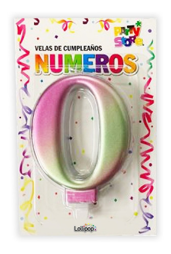 Vela Cumpleaños Numero Iridiscente - Lollipop