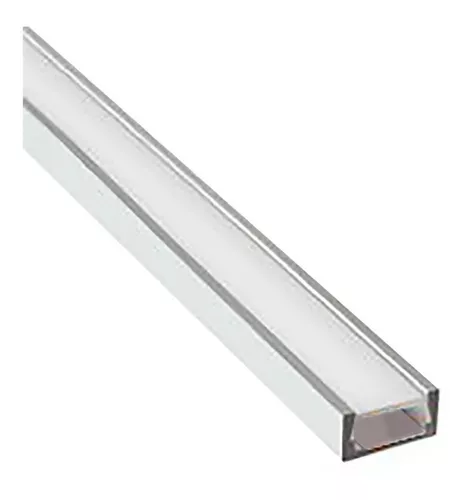 Perfil Aluminio Flat De Aplicar 1 Mts P/tira Led C/difusor