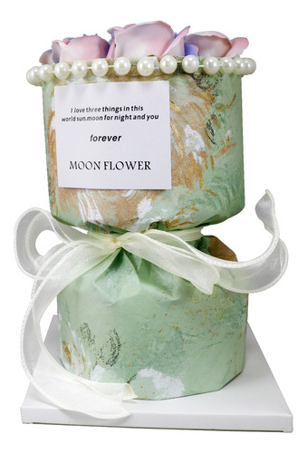 Ramo de Rosas Decorativas Artificiales Regalo para Novia Slim Company Flores Artificiales Eternas Color Verde 8 Piezas