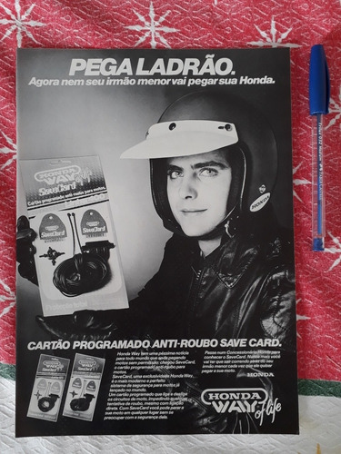 Propaganda Antiga Honda Way Cartão Anti Roubo Save Card 1982