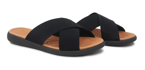 Imagem 4 de 6 de Tamanco Feminino Slide Chinelo Blush Usaflex Af1408 Preto