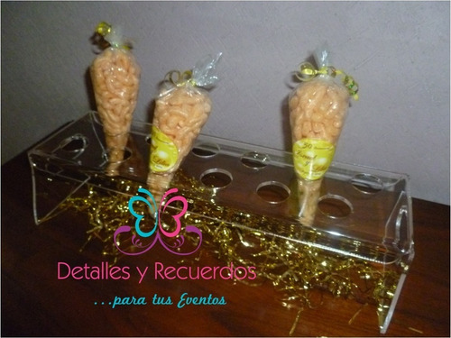 Base Porta Conos Acrílico Chico Candy Bar Mesa Dulces 1pz