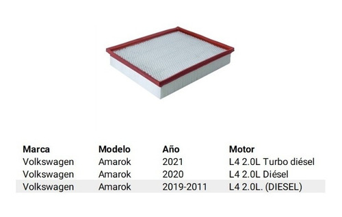 Filtro Aire Vw Amarok 2.0l Diesel 2011-18 F-2ha01