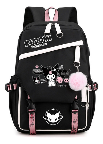 A Mochila Escolar Kuromi Melody Peripheral De Gran Capacidad