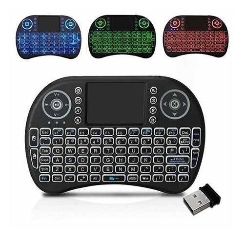 Mini Teclado Inalámbrico Airmouse Android Smart Tv Iluminado