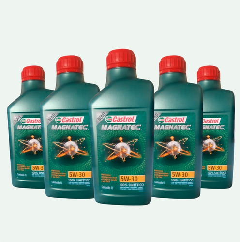 Kit Com 5 Castrol 5w30 Magnatec Api Sp Sintético 1l