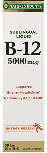 Suplemento Vitamina B12 Nature's Bounty, Super Strength B-12