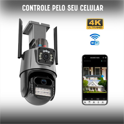 Camera JGL P11 Wifi Segurança 6 mp 4k Lente Dupla Zoom Vigilância Cor Preto