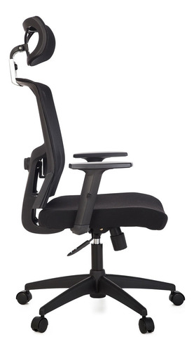 Cadeira P/escritório Presidente Giratória Ergonômica-anima Cor Preto Material Do Estofamento Tecido Poliéster Com Espuma Laminada