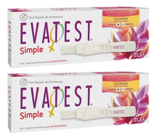 Test De Embarazo Evatetst Reactivo 17 Kit X2