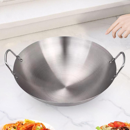Sartén Wok De Acero Inoxidable Sartén Salteadora 36 Cm