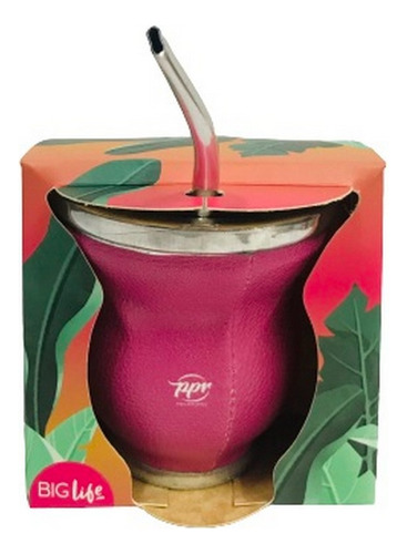 Imagen 3 de 7 de Mate Individual Con Bombilla Big Life Set Ar1 M1ppr Ellobo