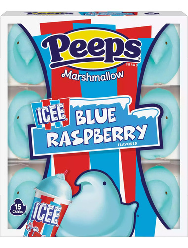 2 Peeps Marshmallow Icee Blue Raspberry 15 Piezas