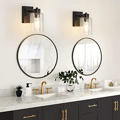 Depuley Apliques De Pared Negros Mate, Tocador De Baño Indus