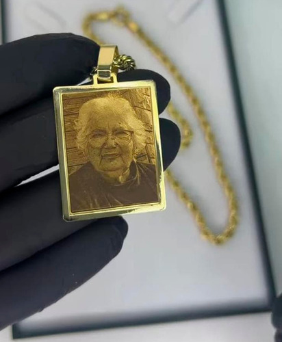 Dije Foto Medalla Oro 18 K Grabá Tu Imagen Personalizada No1 Dorado