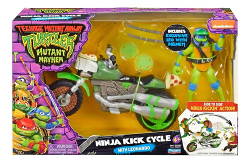 Tortugas Ninja: Mutant Mayhem Ninja Kick Cycle Leo Importado