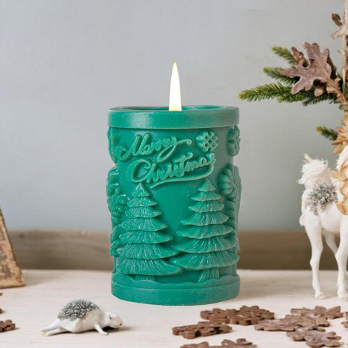 Molde De Vela De Árbol De En Relieve Molde De Silico