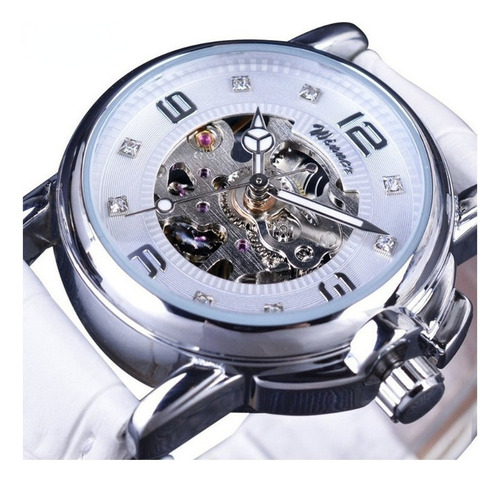 Reloj Mecánico Automático Winner Wrl8011 Para Mujer Color Del Fondo Blanco