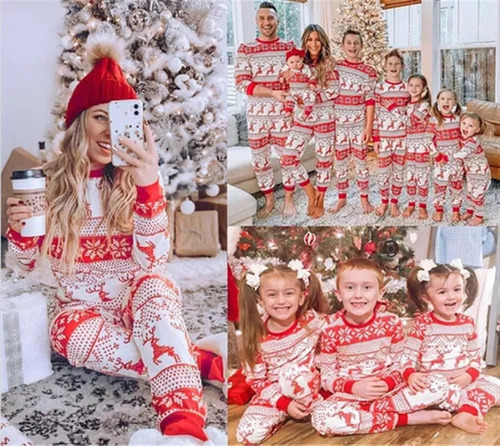 Conjunto De Pijama Navideño Familiar For Pareja
