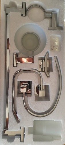 Imagen 5 de 8 de Set De Accesorios Para Baño Metálicos 6 Piezas Modernas