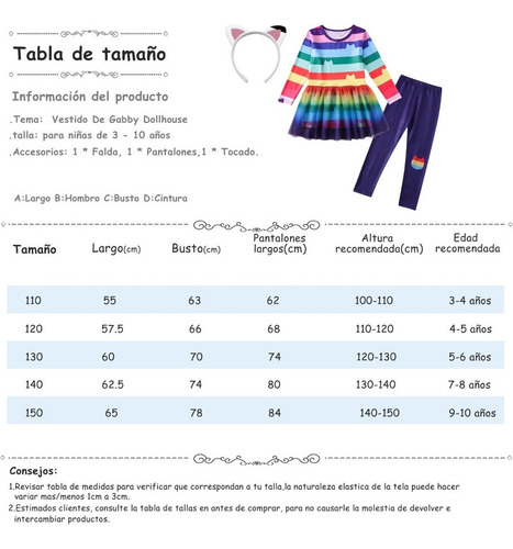 Conjunto De Disfraz Casa Gabby Dollhouse Fiesta Para Niñas