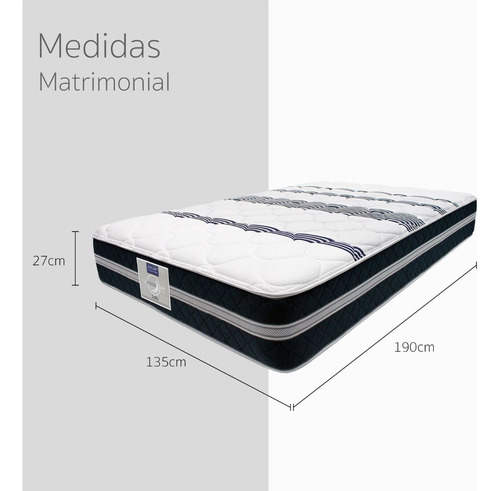 Colchón Sally Matrimonial + 2 Almohadas + Sabanas + 2 Fundas
