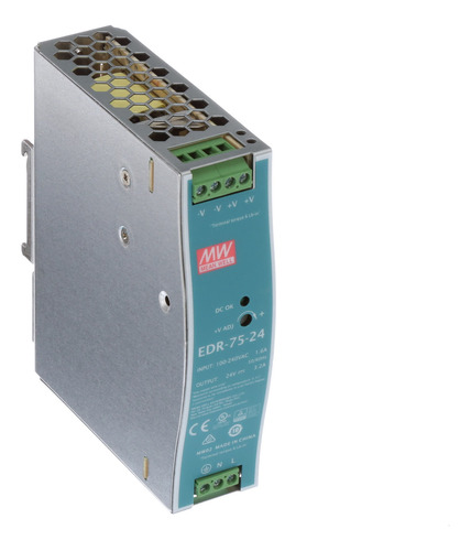 Fonte Chaveada Din 76,8w Saída 24v-3.2a Edr-75-24 Mean Well