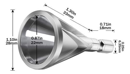 Chaflán Hexagonal De Acero Inoxidable De Exterior Broca 22mm