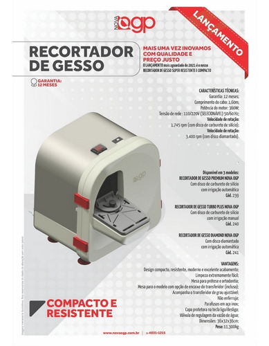 Imagem 2 de 2 de Recortador De Gesso Premium - Nova Ogp