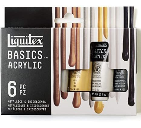 Set De Pinturas Acrílicas Metálicas De 6 Pzs 22 Ml Liquitex