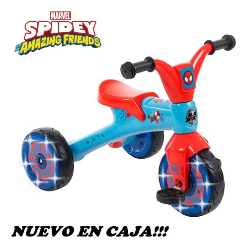 Triciclo Spidey De Primeros Pasos – Estable Y Con Cesta Delantera Y Trasera, Licencia Oficial Disney