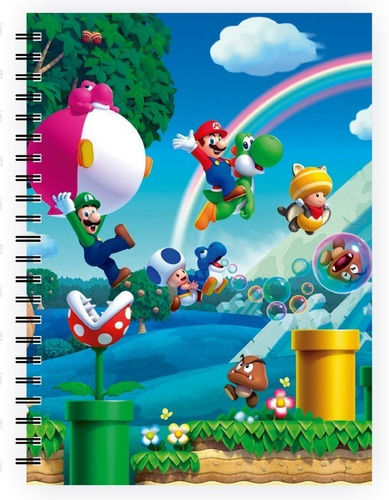 Caderno Grande Capa Dura Super Mario #2 96fls 1mat