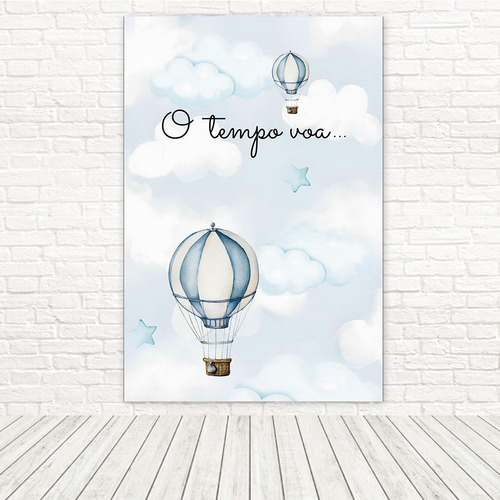 Painel Retangular Tecido Sublimado O Tempo Voa 1,5x2,2