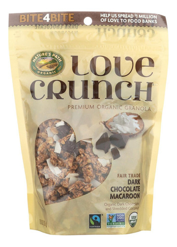 Love Crunch Granola De Macarron De Chocolate Negro Organico,