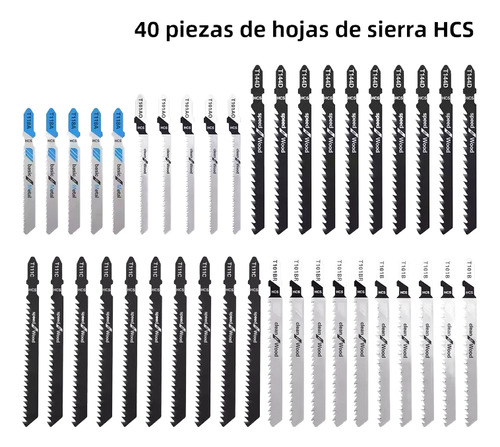 Set De 40 Sierras Caladoras Universales Tpctools 50585 Gris