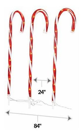 Luces De Navidad - Noma Candy Cane Marcadores De Camino
