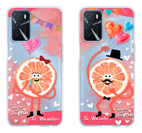 Funda Para Oppo De Parejas Media Naranja Nombre De Ella