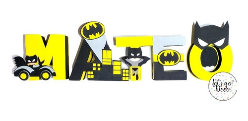 Letras 3d Batman | Superhéroes | Decoración Mesa Candy Bar