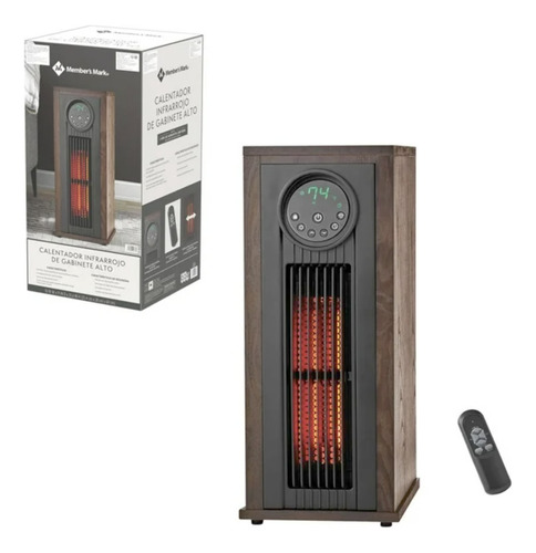 Calentador De Torre Gabinete Mdf Infrarrojo 23 Con Control