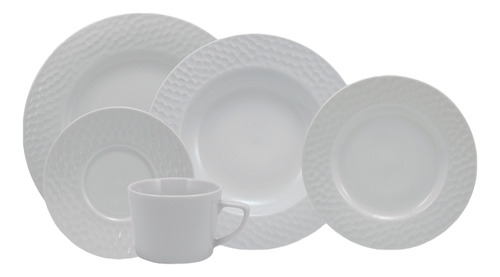 Aparelho De Jantar E Chá Porcelana Schmidt Branco Ártico