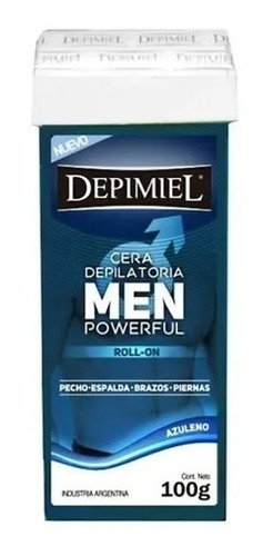 Cera Cartucho Roll-on Men Powerful Azuleno Depimiel X 100g